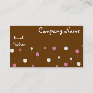 Tarjetas de visita para tulipanes rosas y blancos