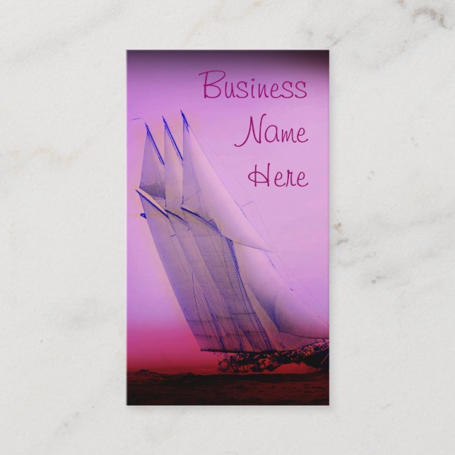 Tarjetas de visita para yates de Carreras vintage (Anverso)