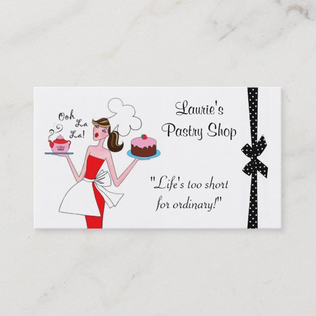 Tarjetas de visita Pastry Diva (Anverso)