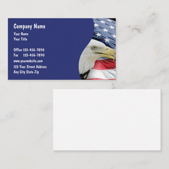 Tarjetas de visita patriótica (Anverso / Reverso)