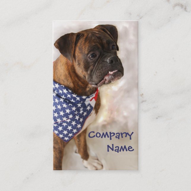 Tarjetas de visita patrióticas del perro del (Anverso)