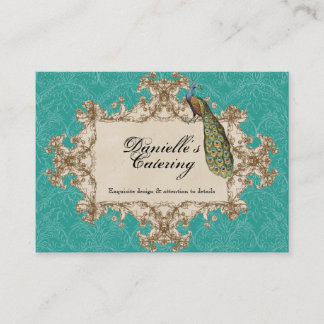 Tarjetas de visita - pavo real verde azulado y