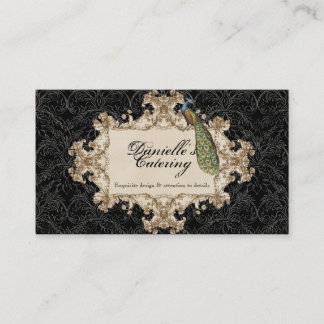 Tarjetas de visita - pavo real y aguafuertes