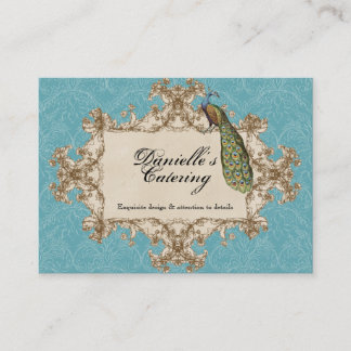 Tarjetas de visita - pavo real y aguafuertes