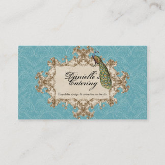 Tarjetas de visita - pavo real y aguafuertes