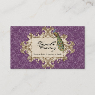 Tarjetas de visita - pavo real y aguafuertes