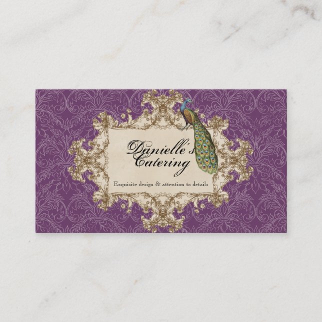 Tarjetas de visita - pavo real y aguafuertes (Anverso)