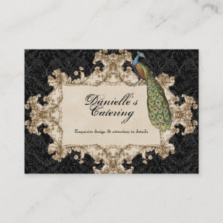 Tarjetas de visita - pavo real y aguafuertes