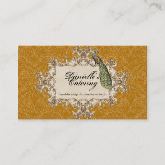 Tarjetas de visita - pavo real y aguafuertes del