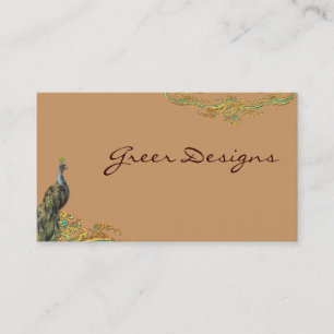 Tarjetas de visita Peacock & Gold Filigree Rococo