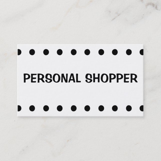 Tarjetas de visita PERSONAL SHOPPER de punto blanc (Anverso)