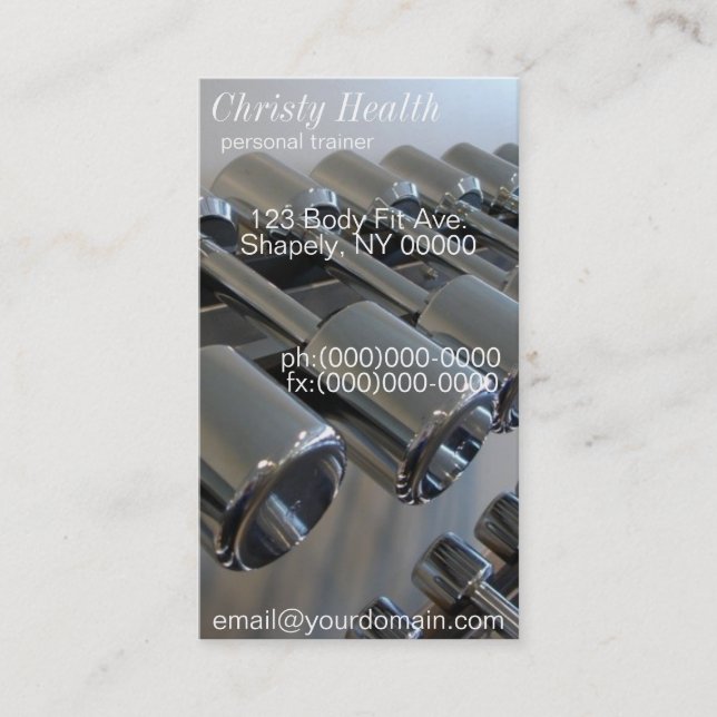 Tarjetas de visita personales del instructor (Anverso)