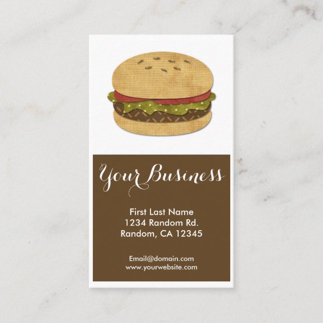 Tarjetas de visita personalizable Hamburger (Anverso)