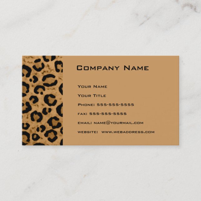 Tarjetas de visita personalizadas del leopardo (Anverso)
