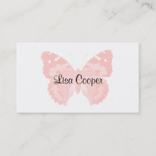 Tarjetas de visita personalizadas mariposa rosada