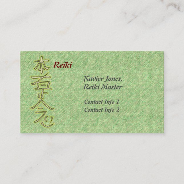 Tarjetas de visita personalizadas Reiki Master (Anverso)