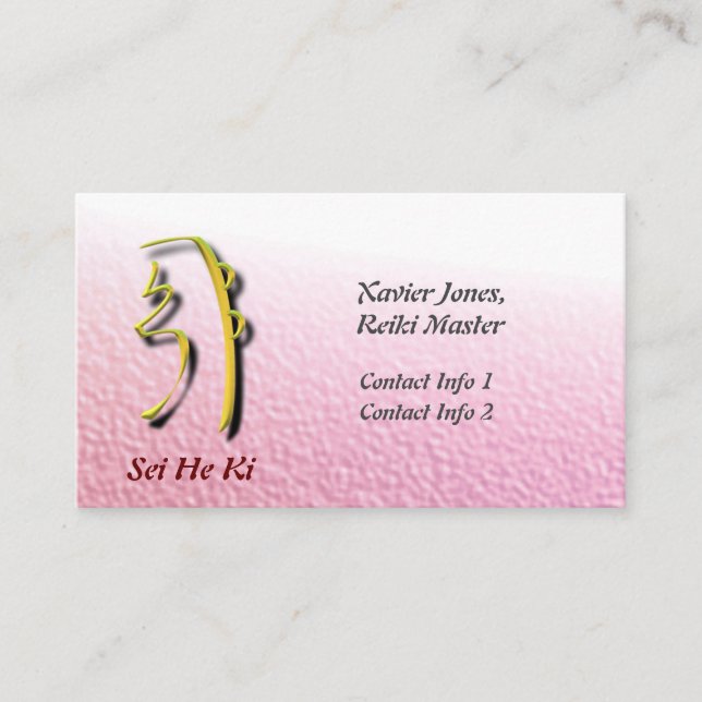 Tarjetas de visita personalizadas Reiki Master (Anverso)