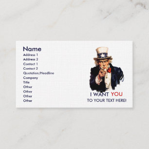 Tarjetas de visita personalizadas tío Sam