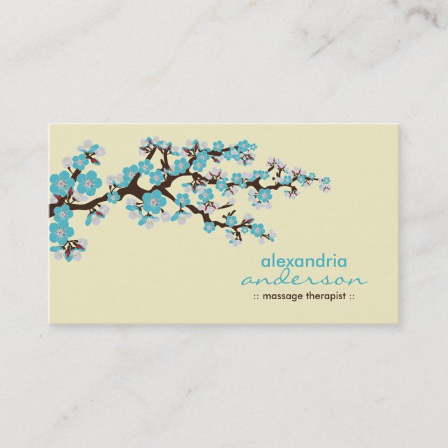 Tarjetas de visita Personalizado Cherry Blossom (a (Anverso)