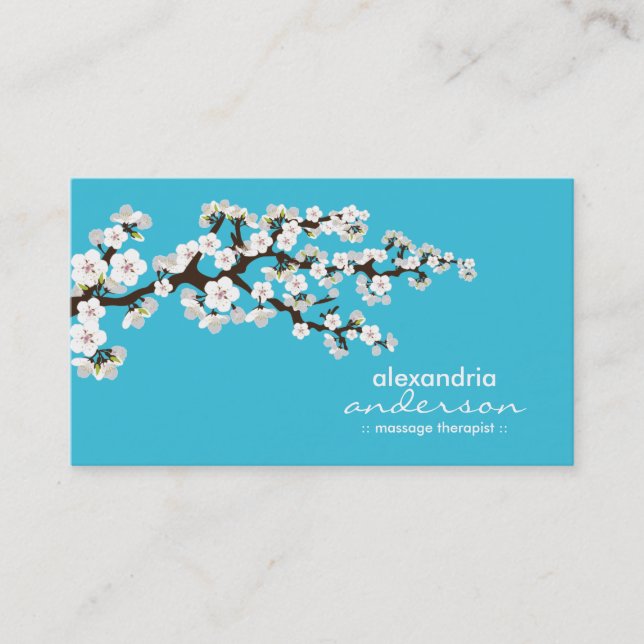Tarjetas de visita Personalizado Cherry Blossom (a (Anverso)