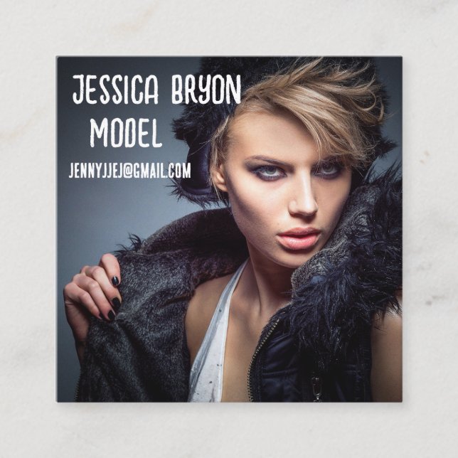 Tarjetas de visita PERSONALIZADO cuadrado de FOTOG (Anverso)