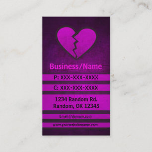 Tarjetas de visita personalizado de corazón rota 