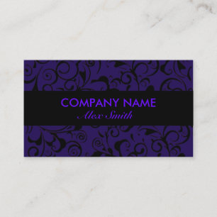 Tarjetas de visita personalizado de damasco morado
