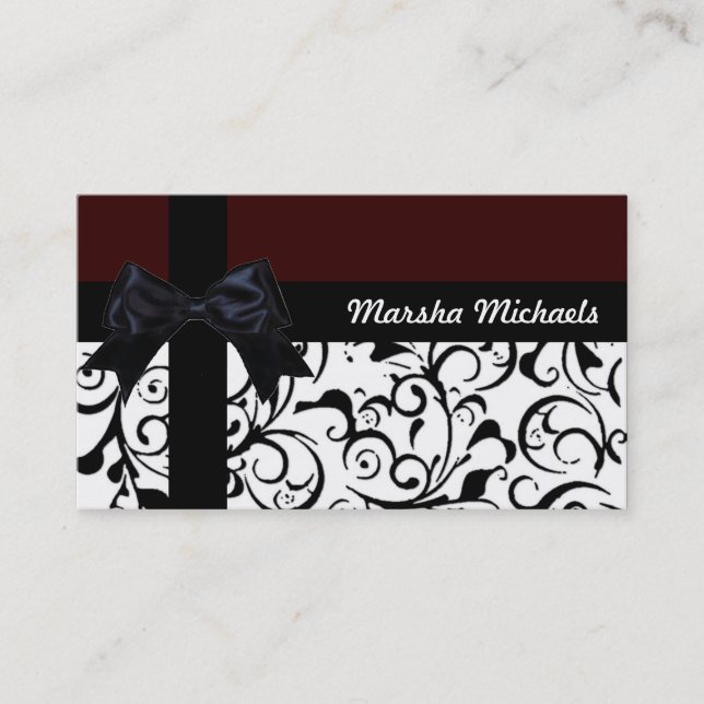 Tarjetas de visita personalizado de damasco negro  (Anverso)
