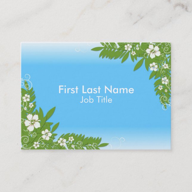 Tarjetas de visita personalizado de flores de hibi (Anverso)