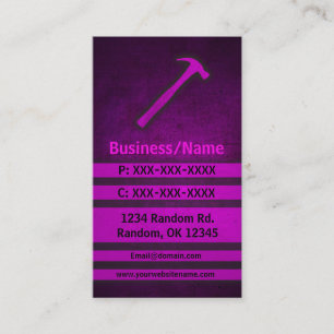 Tarjetas de visita personalizado de martillo rosa