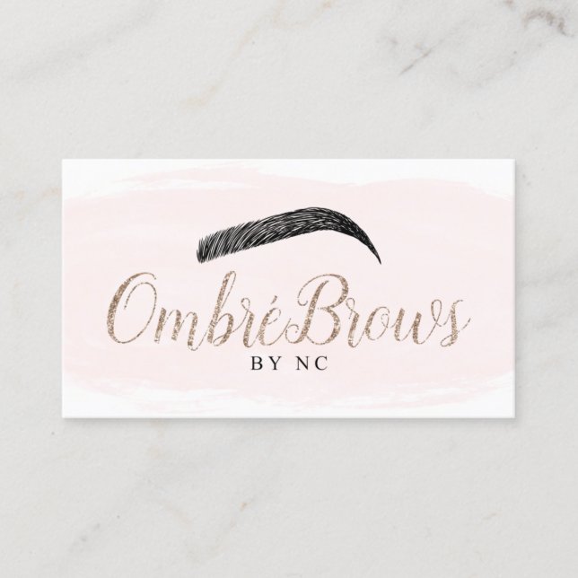 Tarjetas de visita Personalizado de Ombre Brows (Anverso)