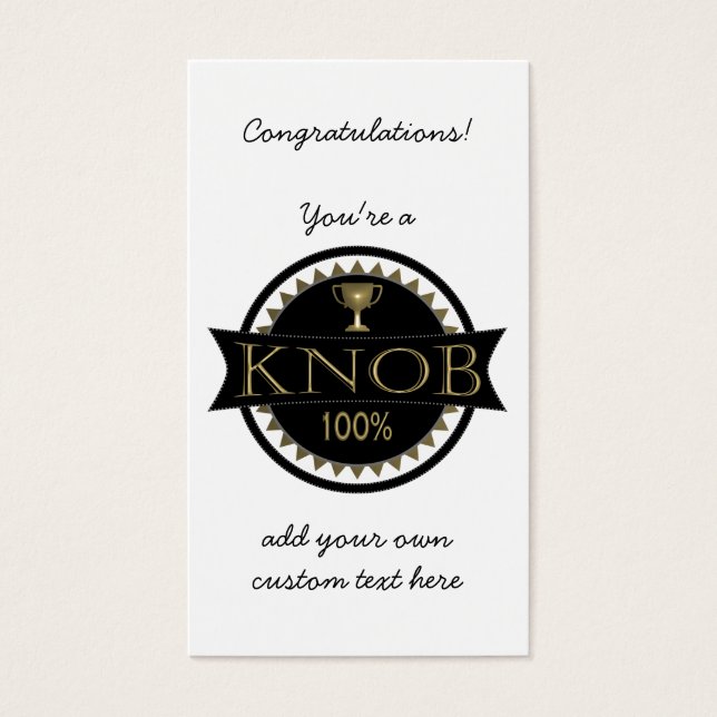 Tarjetas de visita Personalizado de premios Knob (Frente)
