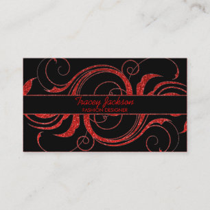 Tarjetas de visita personalizado de Red purpurina