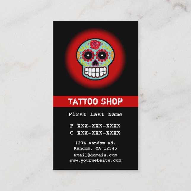Tarjetas de visita personalizado de tatuaje de crá (Anverso)