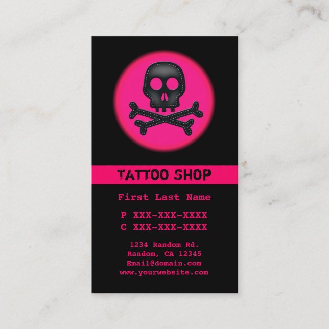 Tarjetas de visita personalizado de tatuajes de cr (Anverso)