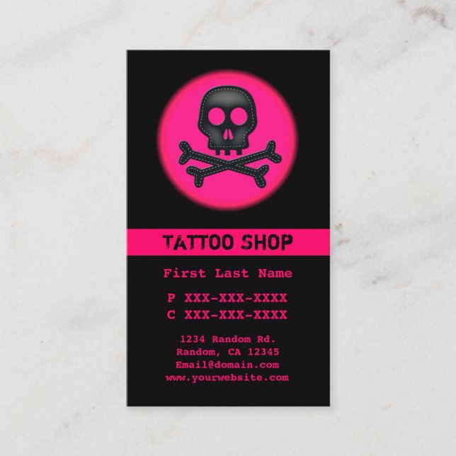 Tarjetas de visita personalizado de tatuajes de cr (Anverso)