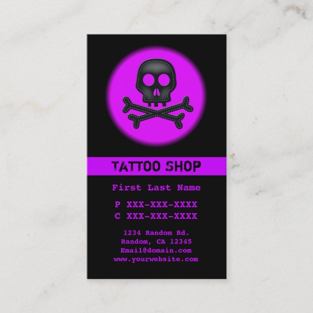 Tarjetas de visita personalizado de tatuajes de cr (Anverso)