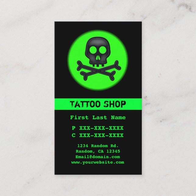 Tarjetas de visita personalizado de tatuajes de cr (Anverso)