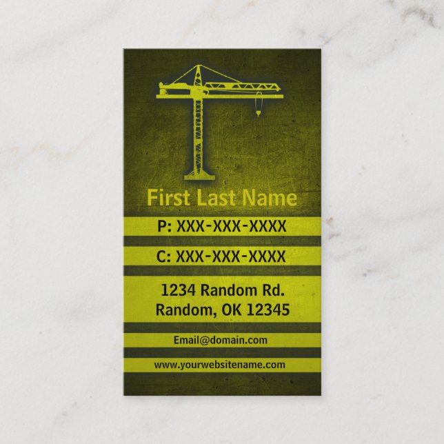 Tarjetas de visita personalizado grunge amarillo g (Anverso)