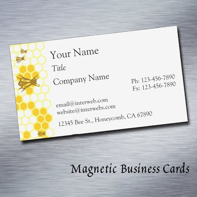 Tarjetas de visita Personalizado Honey Bee Honeyco (honey bee Editable Magnetic Business Cards)