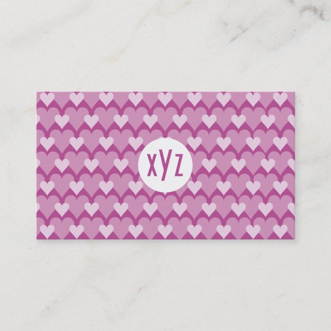 Tarjetas de visita personalizado Pink Hearts (Anverso)