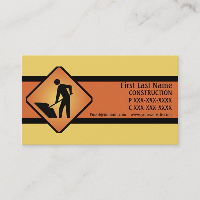 Tarjetas de visita personalizado símbolo de constr (Anverso)