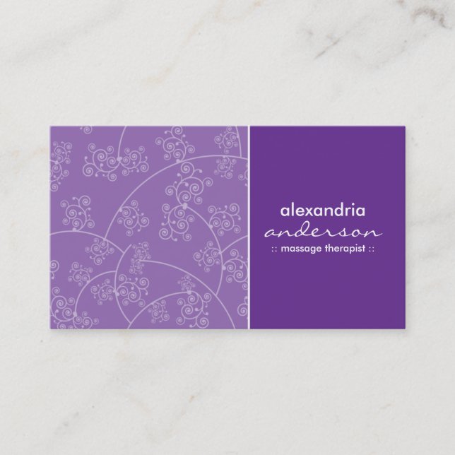 Tarjetas de visita Personalizado simple (lavanda) (Anverso)