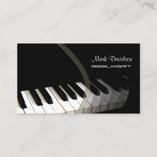 Tarjetas de visita Piano Keyboard/Professor/tuner (Anverso)