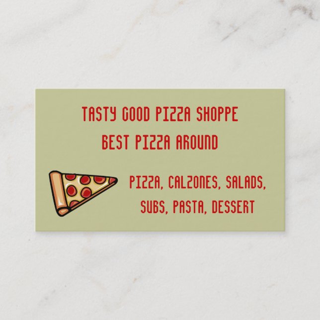 Tarjetas de visita Pizza (Anverso)