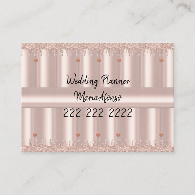 Tarjetas de visita, planificador de boda Purpurina (Anverso)