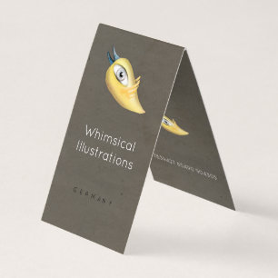 Tarjetas de visita plegadas de pájaro amarillo