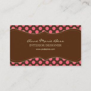 Tarjetas de visita Polka Dots Raspberry Chocolate