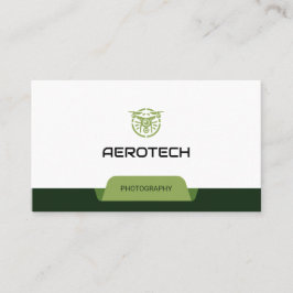 Tarjetas de visita por drones Green White Modern
