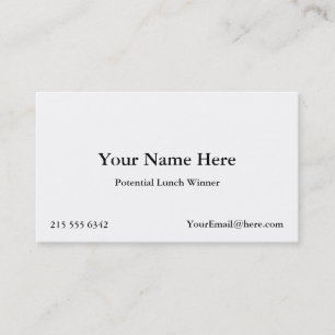 Tarjetas de visita potenciales del ganador del